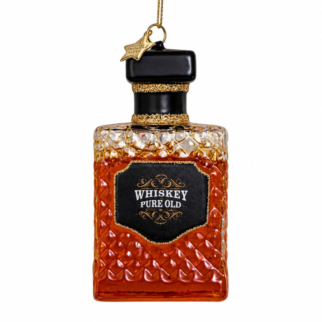 Whiskey Bottle Glass Ornament Christmas Ornament Vondels 