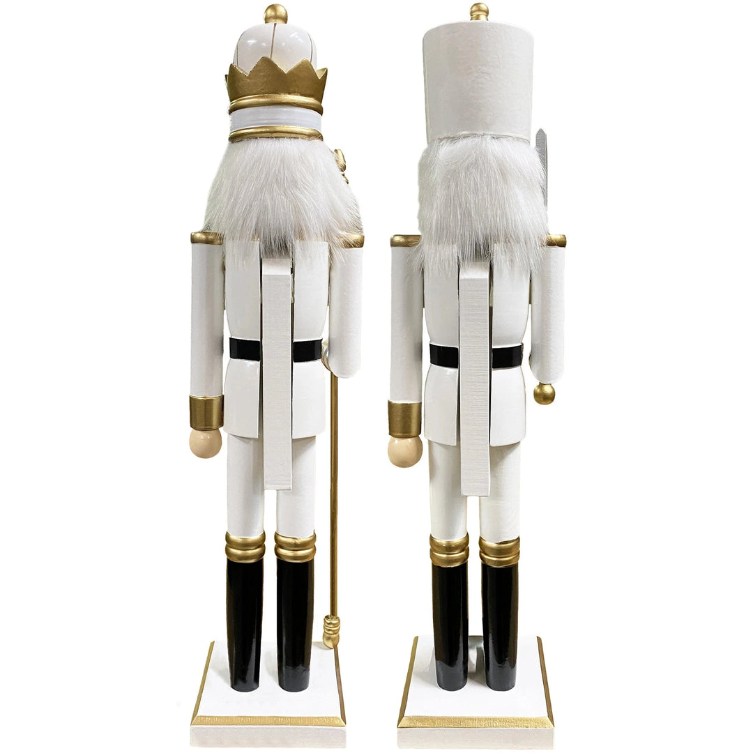 White and Gold Nutcrackers Christmas Decor Santa's Workshop 