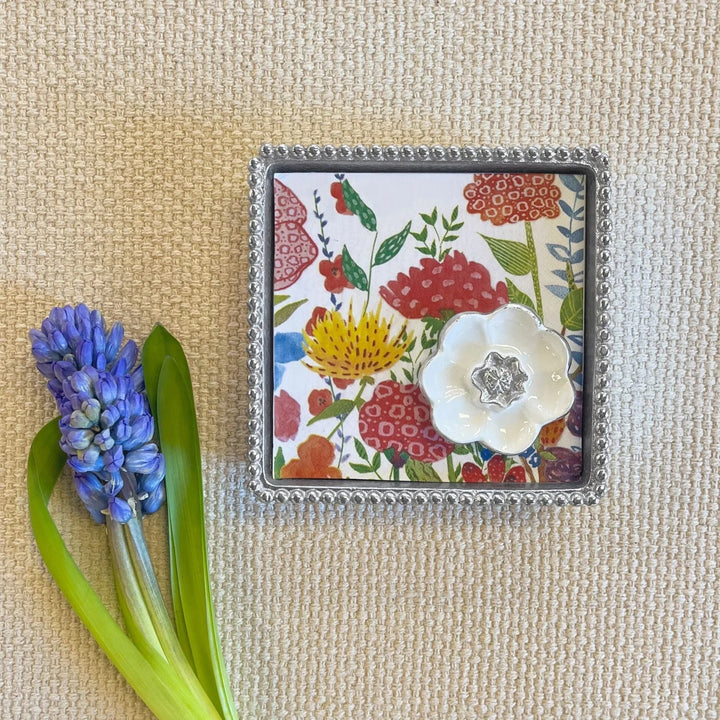 White Flower Napkin Weight Cocktail Napkins Mariposa 