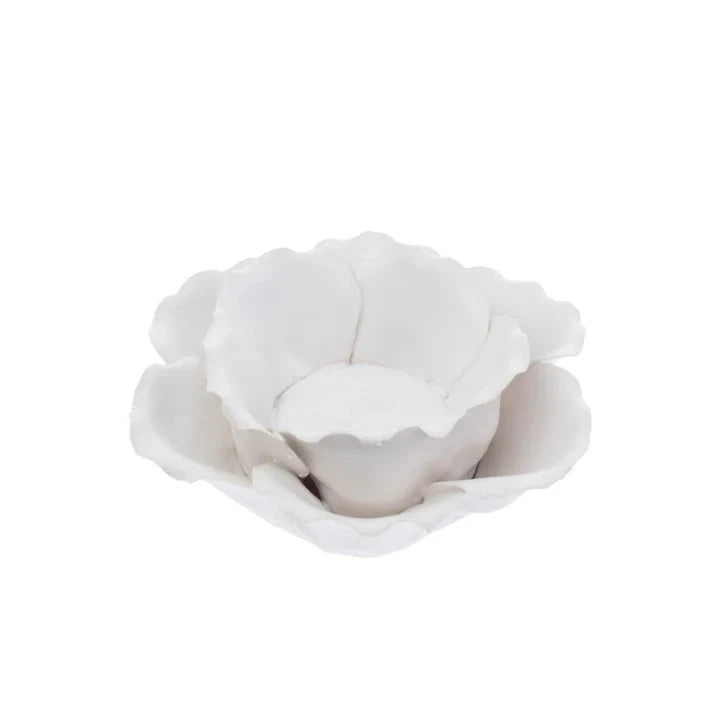 White Flower Tealight Candle Holder Candle Holders Boston International 