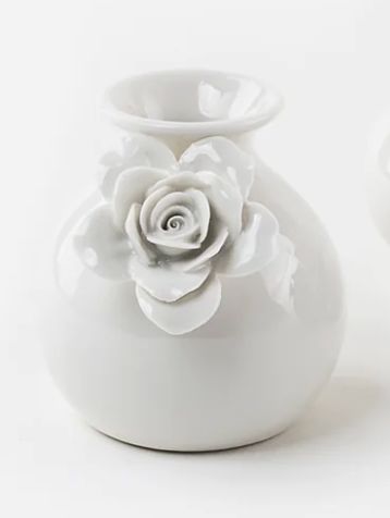 White Flower Vase - Small Vase 180 Degrees 1 