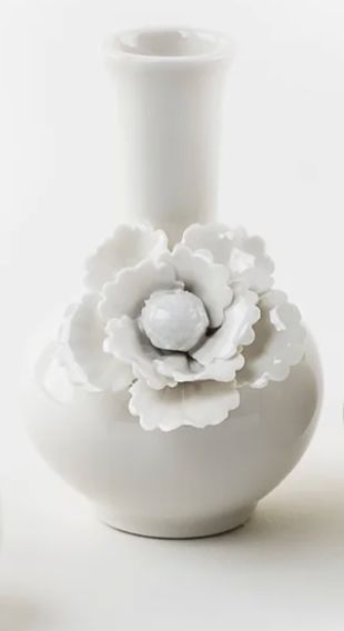 White Flower Vase - Small Vase 180 Degrees 2 