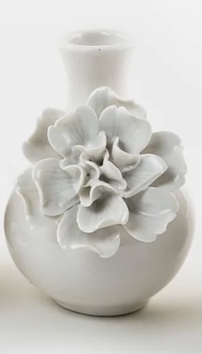 White Flower Vase - Small Vase 180 Degrees 3 