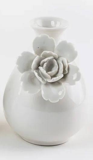 White Flower Vase - Small Vase 180 Degrees 4 