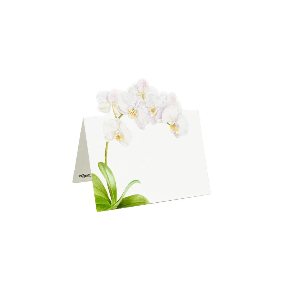 White Orchid Place Cards Stationery Caspari 