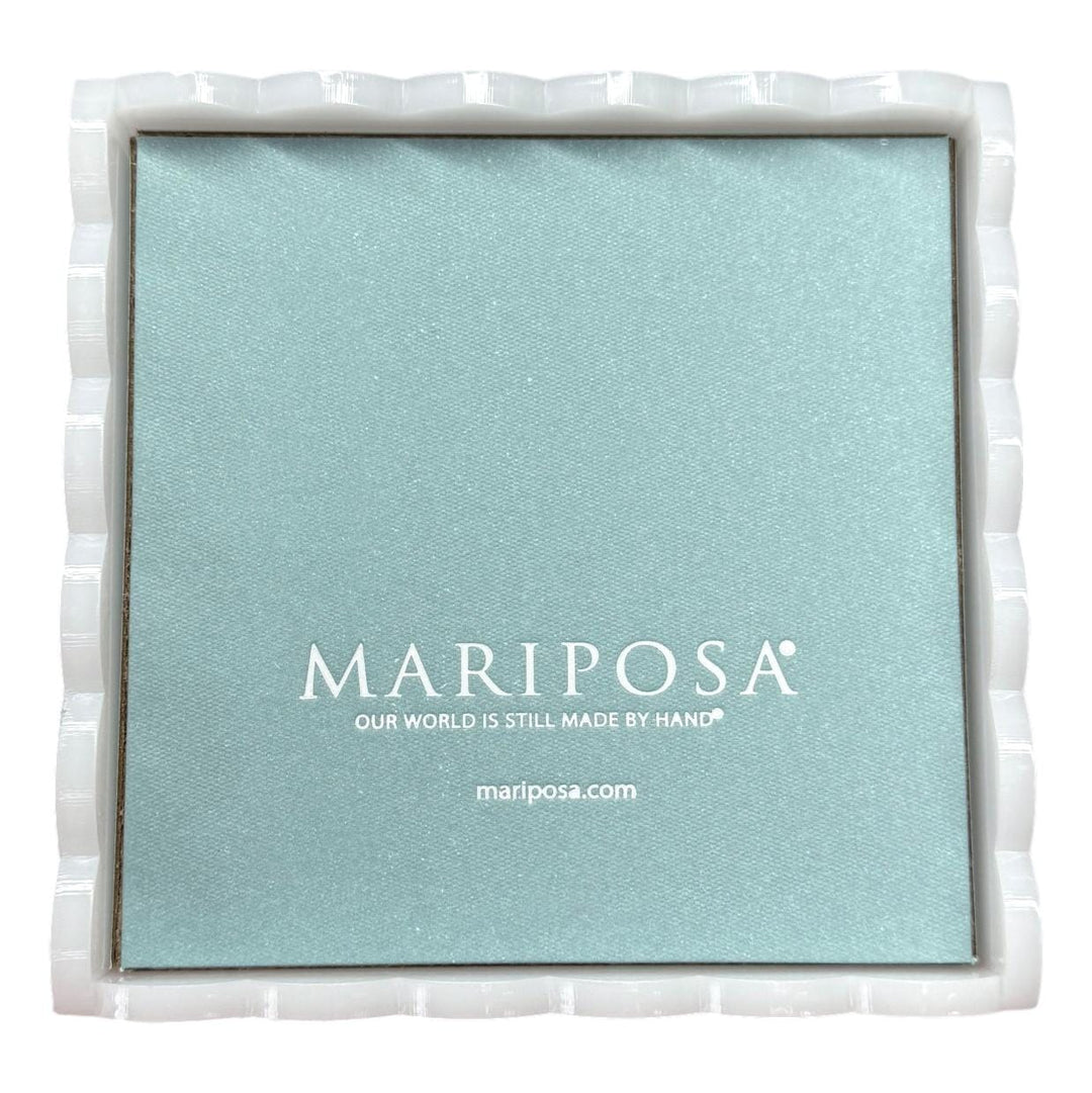 White Scalloped Acrylic Cocktail Napkin Holder Cocktail Napkins Mariposa 