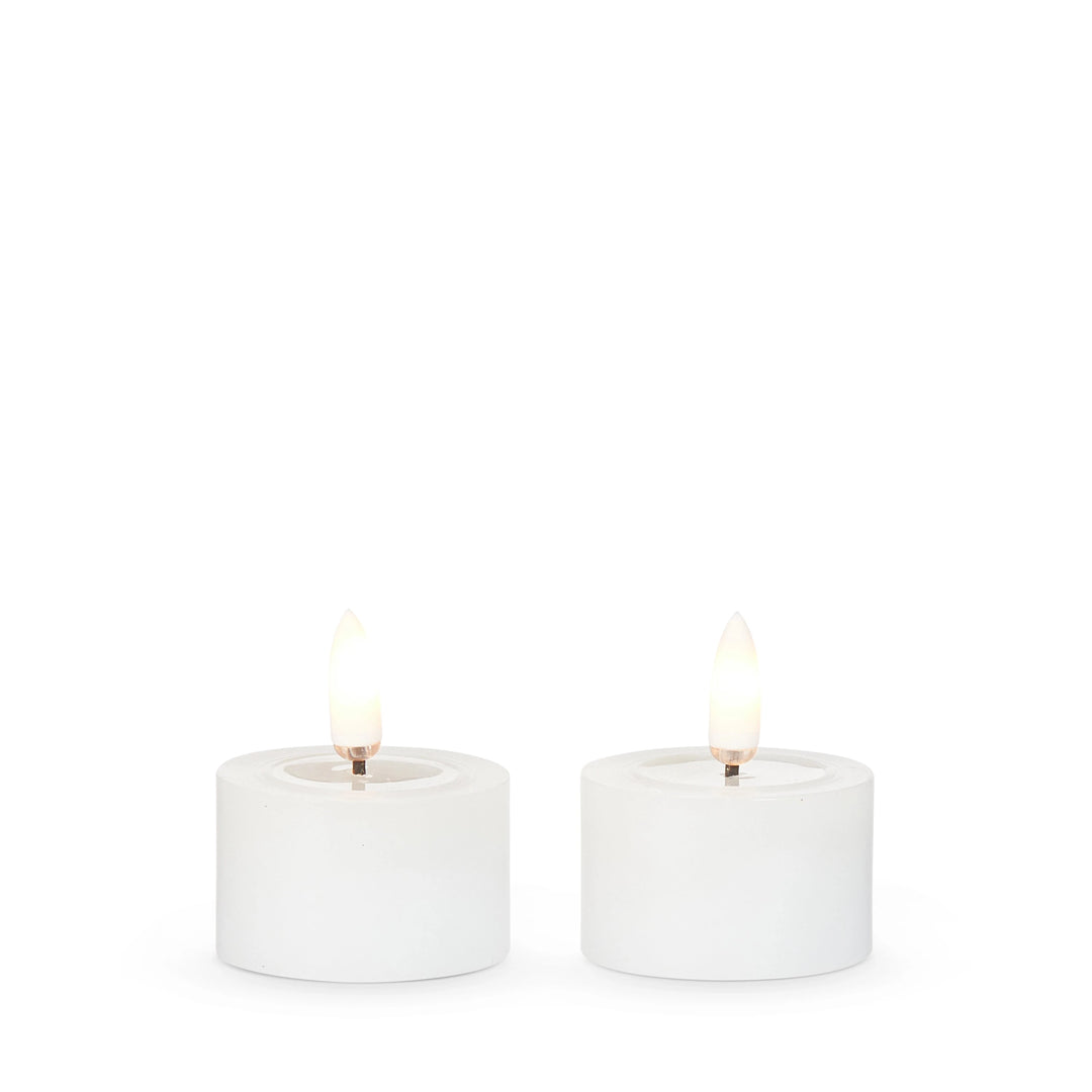 White Tealights with Melted Top Flameless Candles Electric candle RAZ 