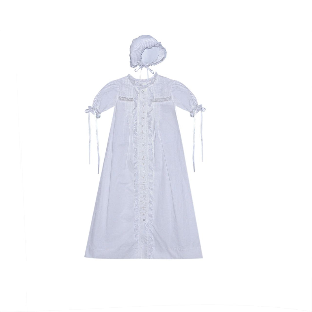White Tierney Daygown with White Floral Embroidery Girl Gown Remember Nguyen - Baby Sen 