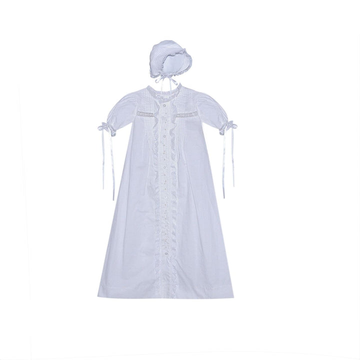 White Tierney Daygown with White Floral Embroidery Girl Gown Remember Nguyen - Baby Sen 