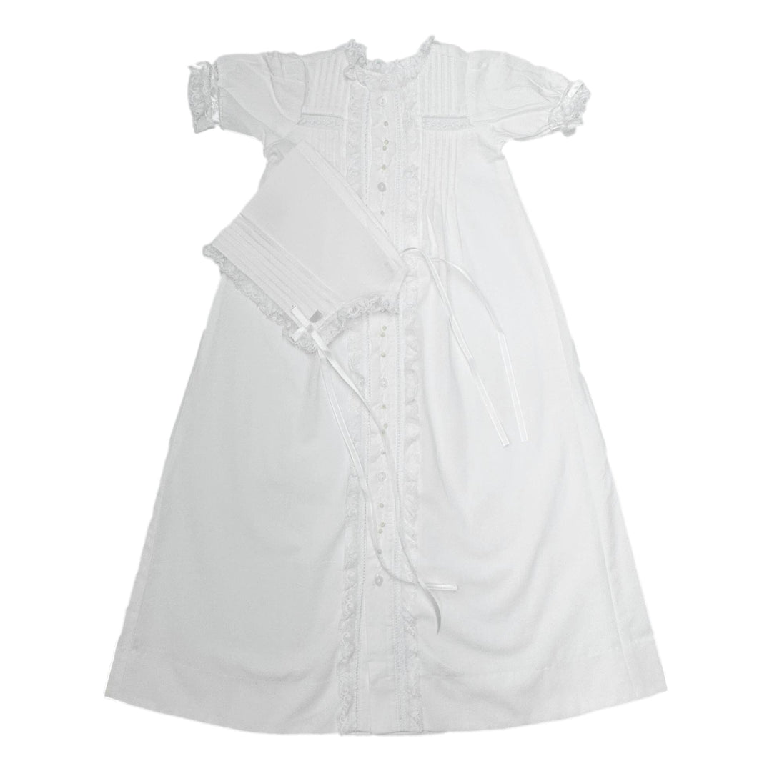 White Tierney Daygown with White Floral Embroidery Girl Gown Remember Nguyen - Baby Sen 
