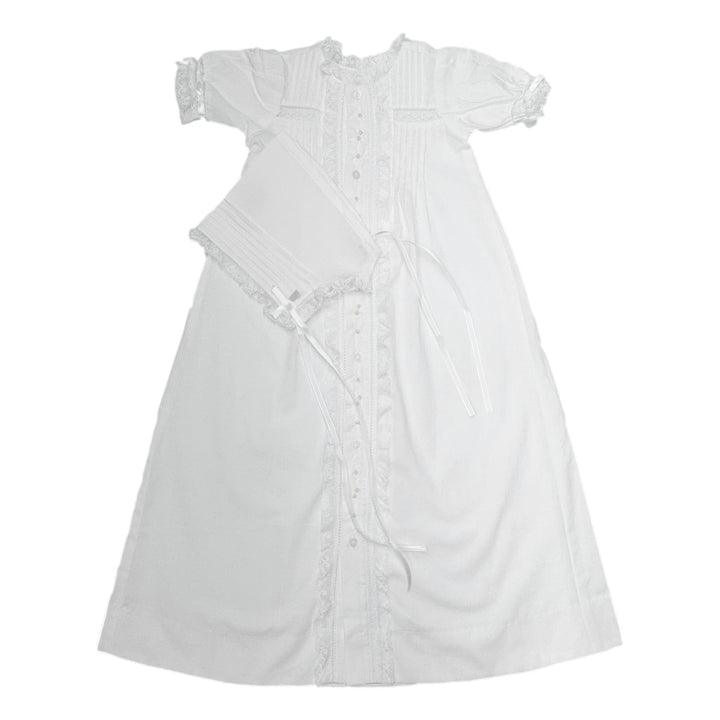 White Tierney Daygown with White Floral Embroidery Girl Gown Remember Nguyen - Baby Sen 