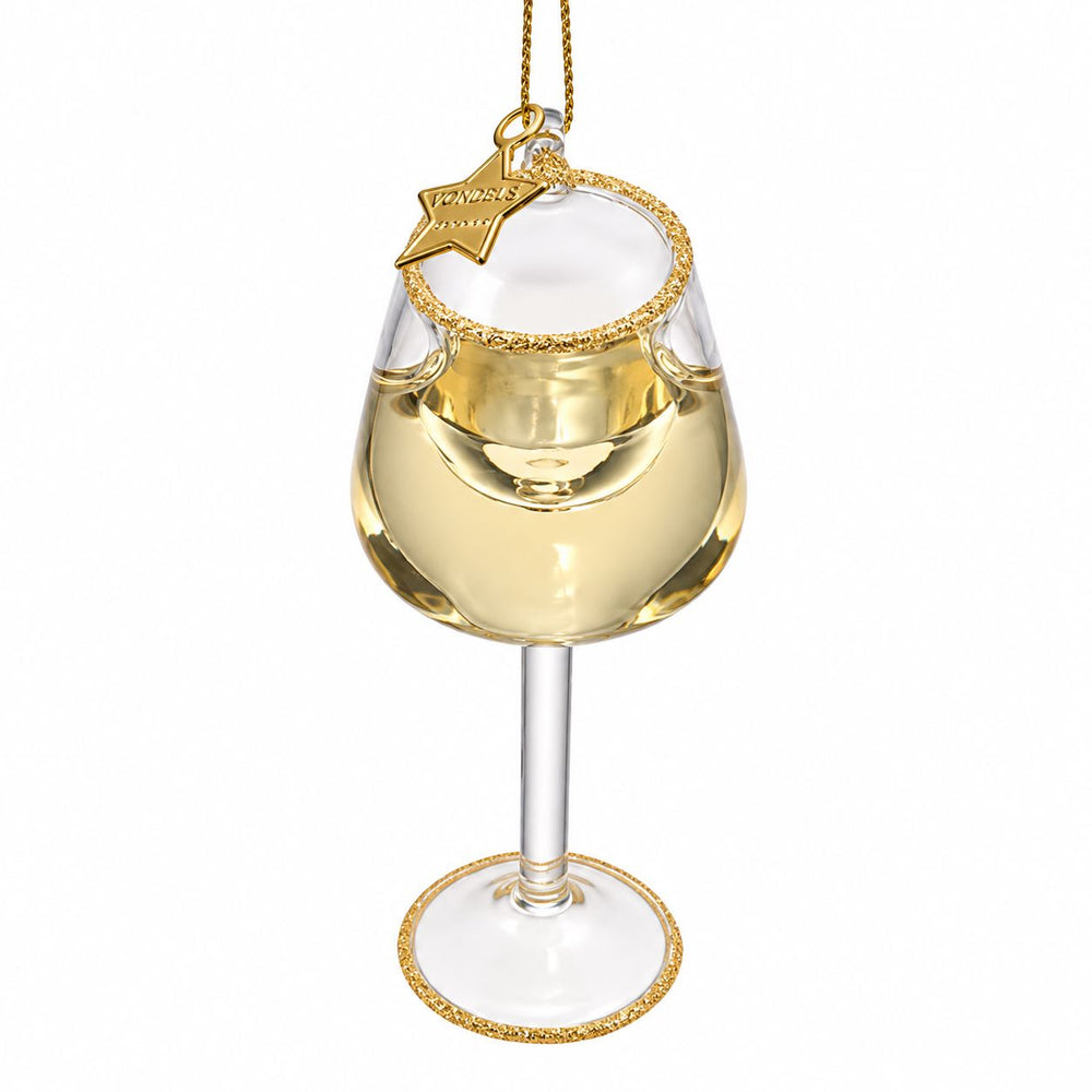 White Wine Glass Ornament Christmas Ornament Vondels 