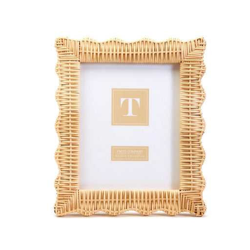 Wicker Weave Scalloped Photo Frame - Large Picture Frames Two's Company 