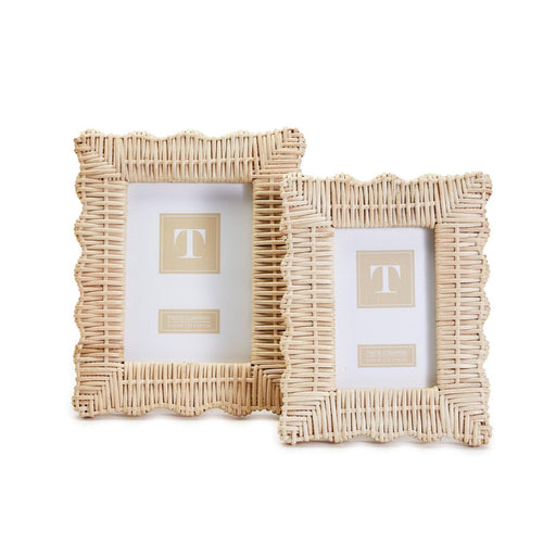 Wicker Weave Scalloped Photo Frame Picture Frames Two's Company 