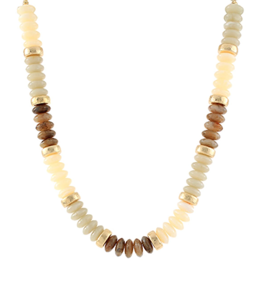Wide Colorful Beaded Necklaces Womens Necklace Golden Stella Ivory 