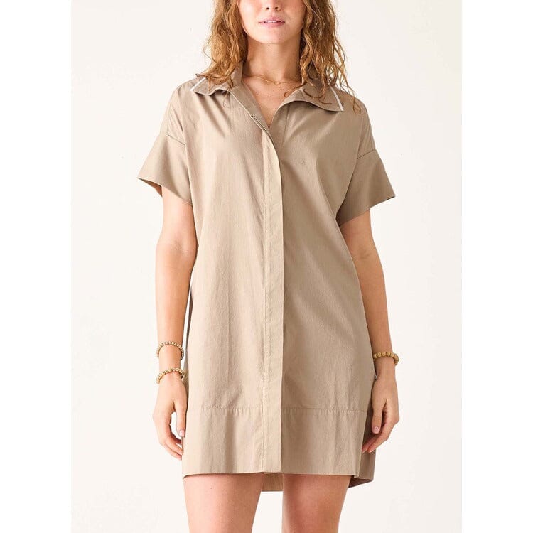 Wide Hem Shirt Dress - Khaki Womens Dress MerSea 