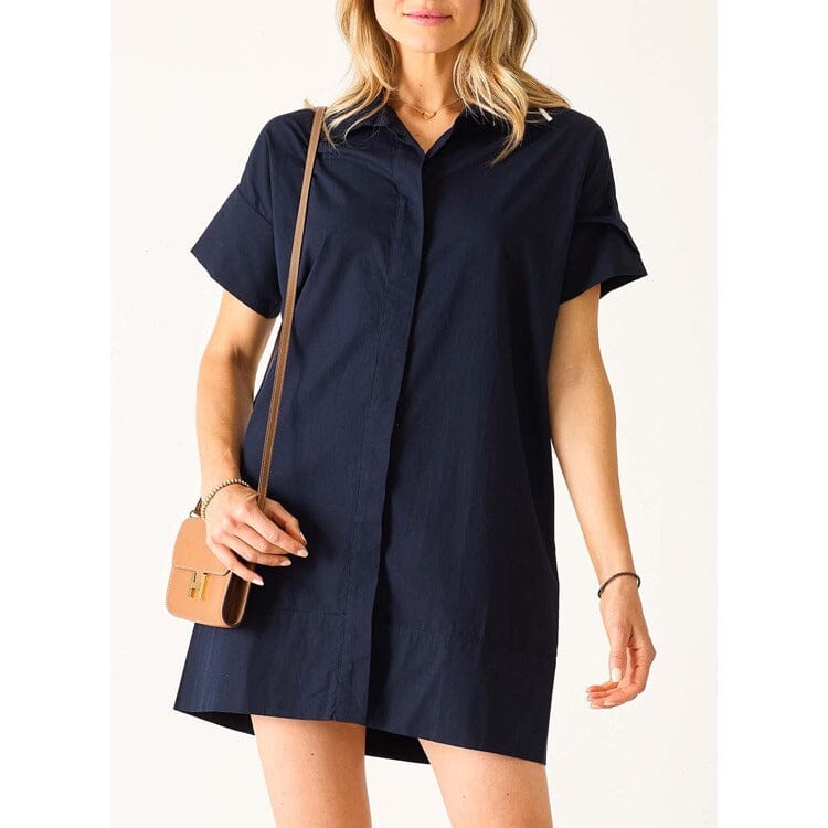 Wide Hem Shirt Dress - Maritime Navy Womens Dress MerSea 