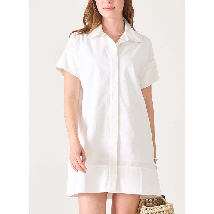 Wide Hem Shirt Dress - White Sail Womens Dress MerSea 