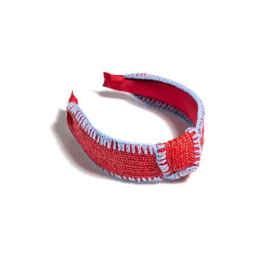 Wide Knotted Straw Headband - Red Womens Headband Shiraleah 