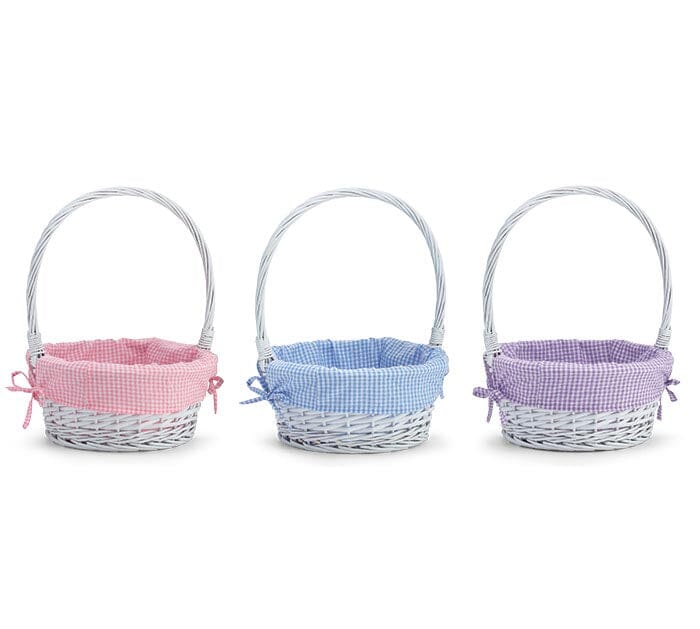 Willow Easter Basket with Gingham Liners Easter Basket Burton and Burton 