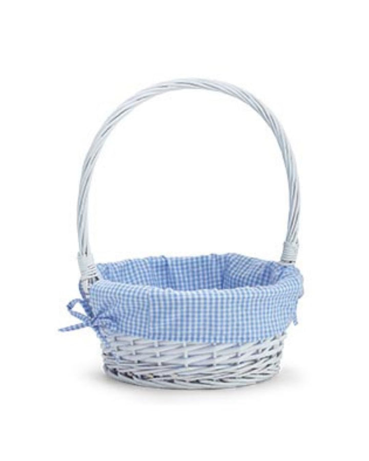 Willow Easter Basket with Gingham Liners Easter Basket Burton and Burton Blue 