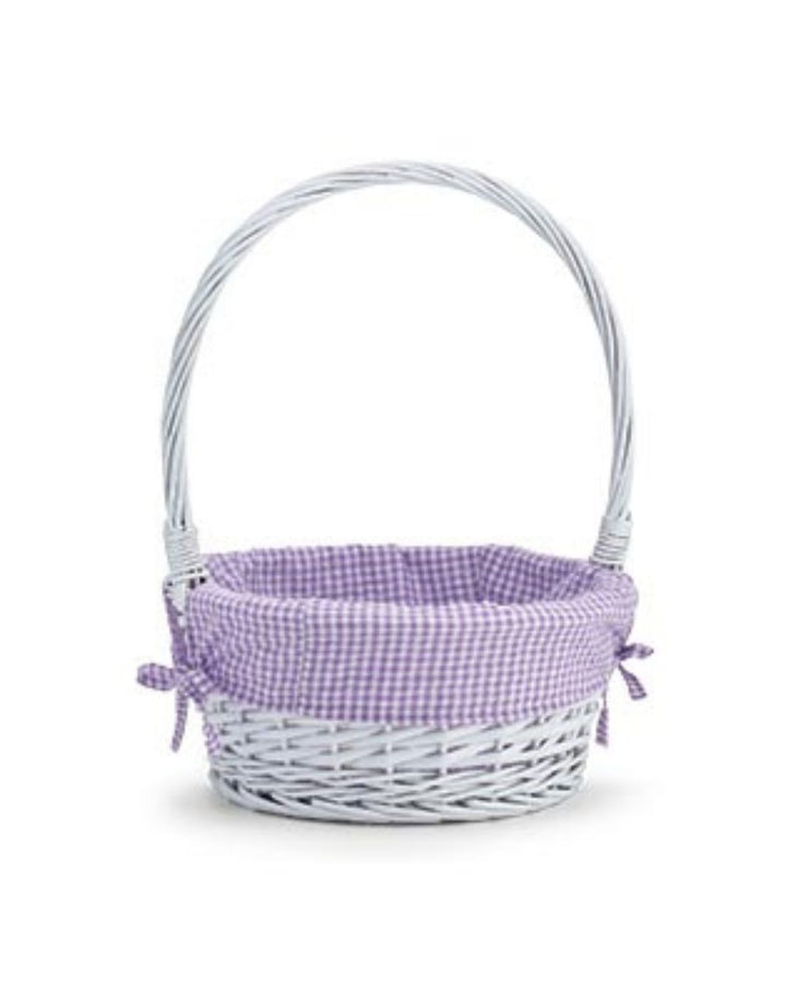 Willow Easter Basket with Gingham Liners Easter Basket Burton and Burton Lavender 