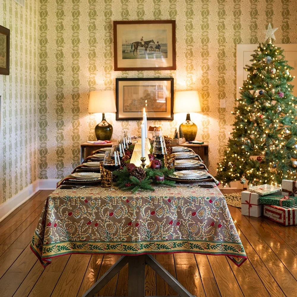 Winter Pinecone Tablecloth - 60x120 Tablecloth Pomegranate 