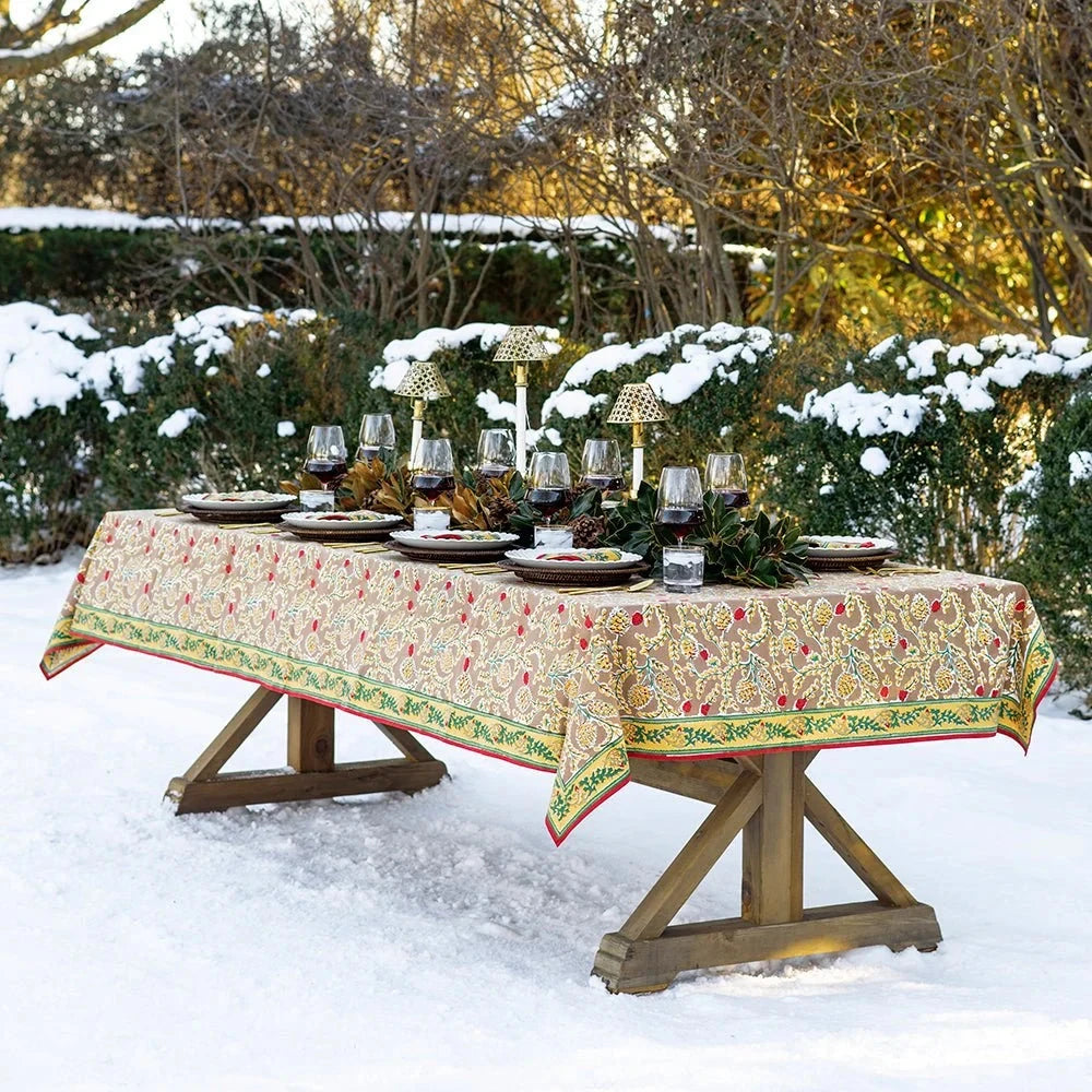 Winter Pinecone Tablecloth - 60x120 Tablecloth Pomegranate 