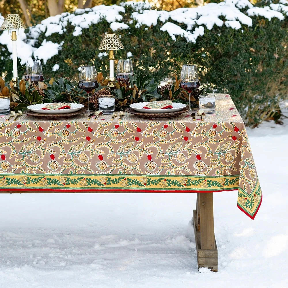 Winter Pinecone Tablecloth - 60x120 Tablecloth Pomegranate 