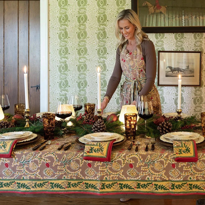 Winter Pinecone Tablecloth - 60x120 Tablecloth Pomegranate 