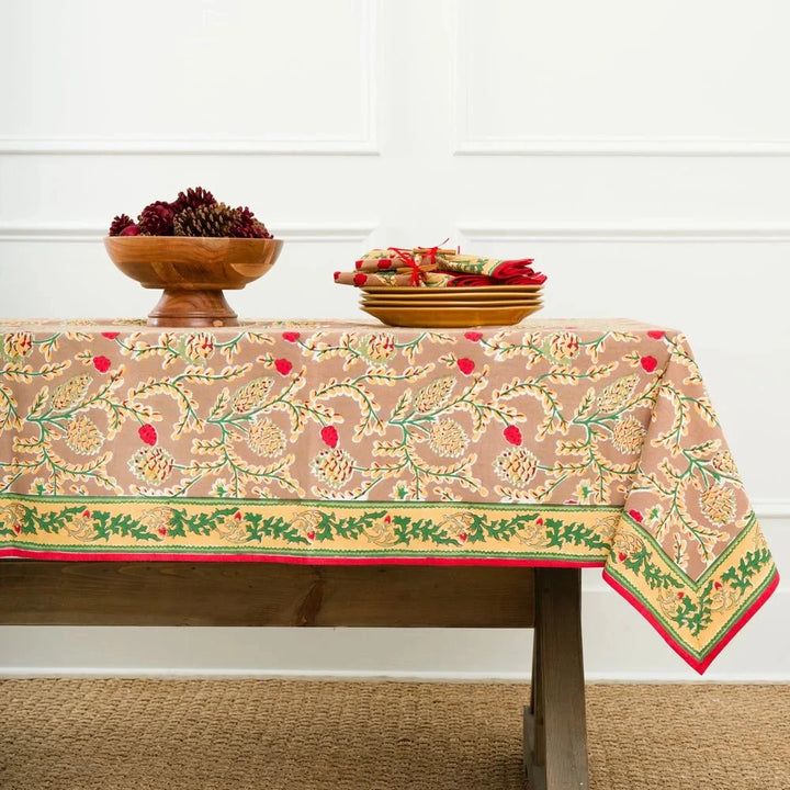 Winter Pinecone Tablecloth - 60x120 Tablecloth Pomegranate 