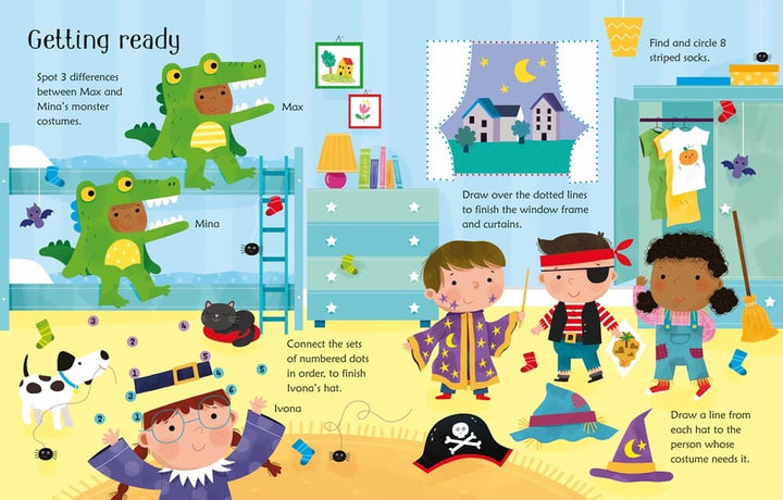 Wipe-Clean Activities Book - Halloween Book Harper Collins 
