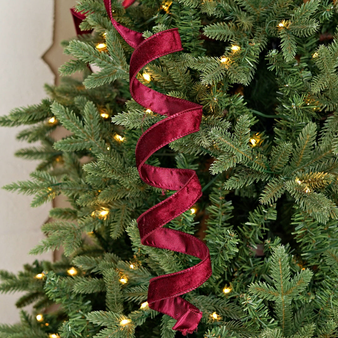 Wired Ribbon - Burgundy Velvet Gift Ribbon Impressive Enterprises 