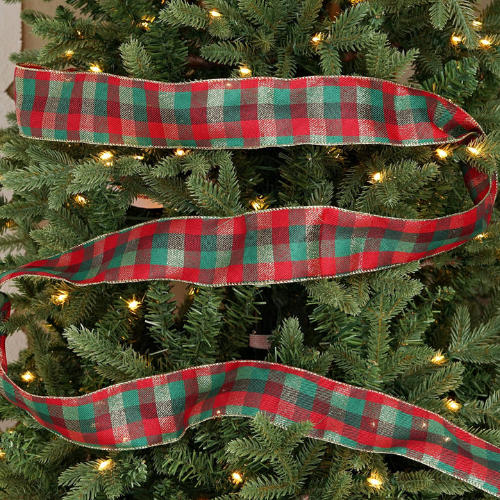 Wired Ribbon - Red and Green Classic Check Gift Ribbon Impressive Enterprises 