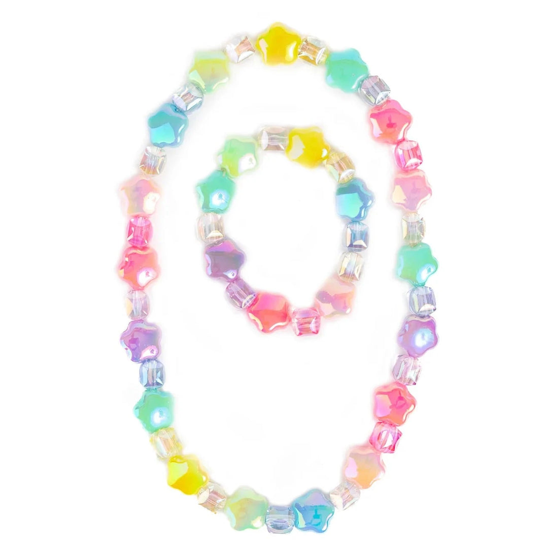 Wish Upon a Rainbow Star Necklace & Bracelet Set Child Necklace Great Pretenders 