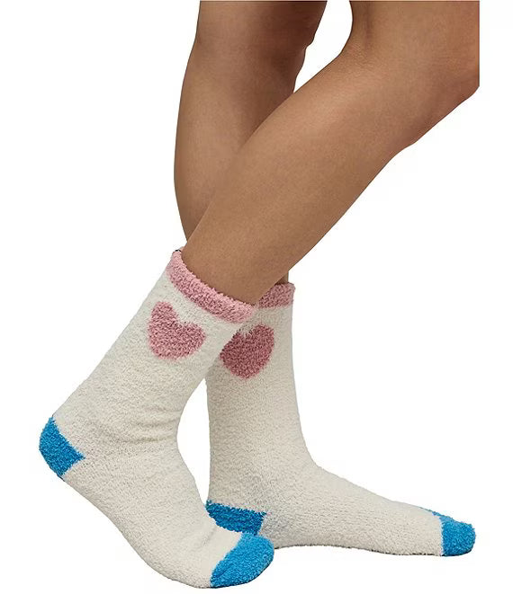 Women's Barefoot Dreams Block Heart Socks Socks Barefoot Dreams Cream/Multi 