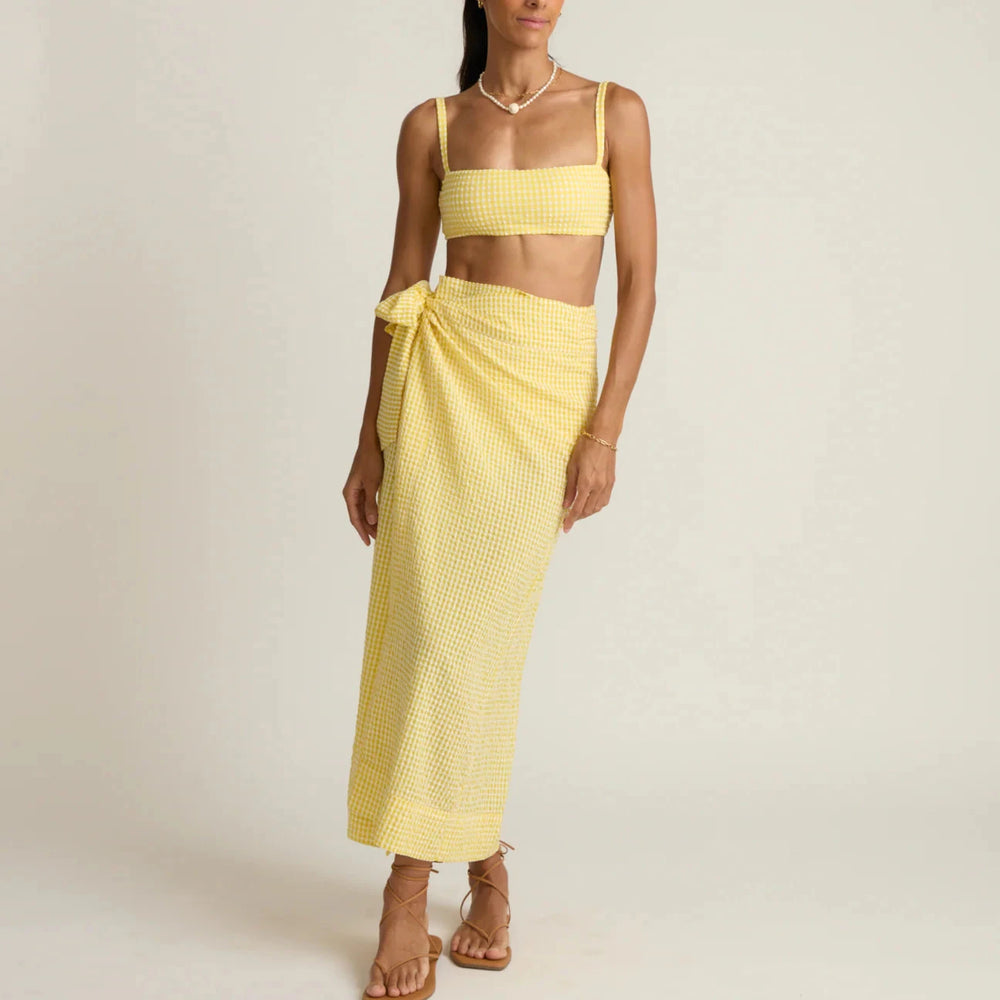 Women's Soleil Gingham Pareo Womens Cover Up Minnow 