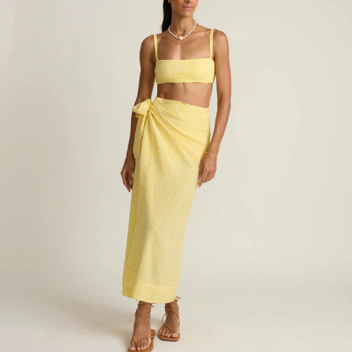 Women's Soleil Gingham Pareo Womens Cover Up Minnow 