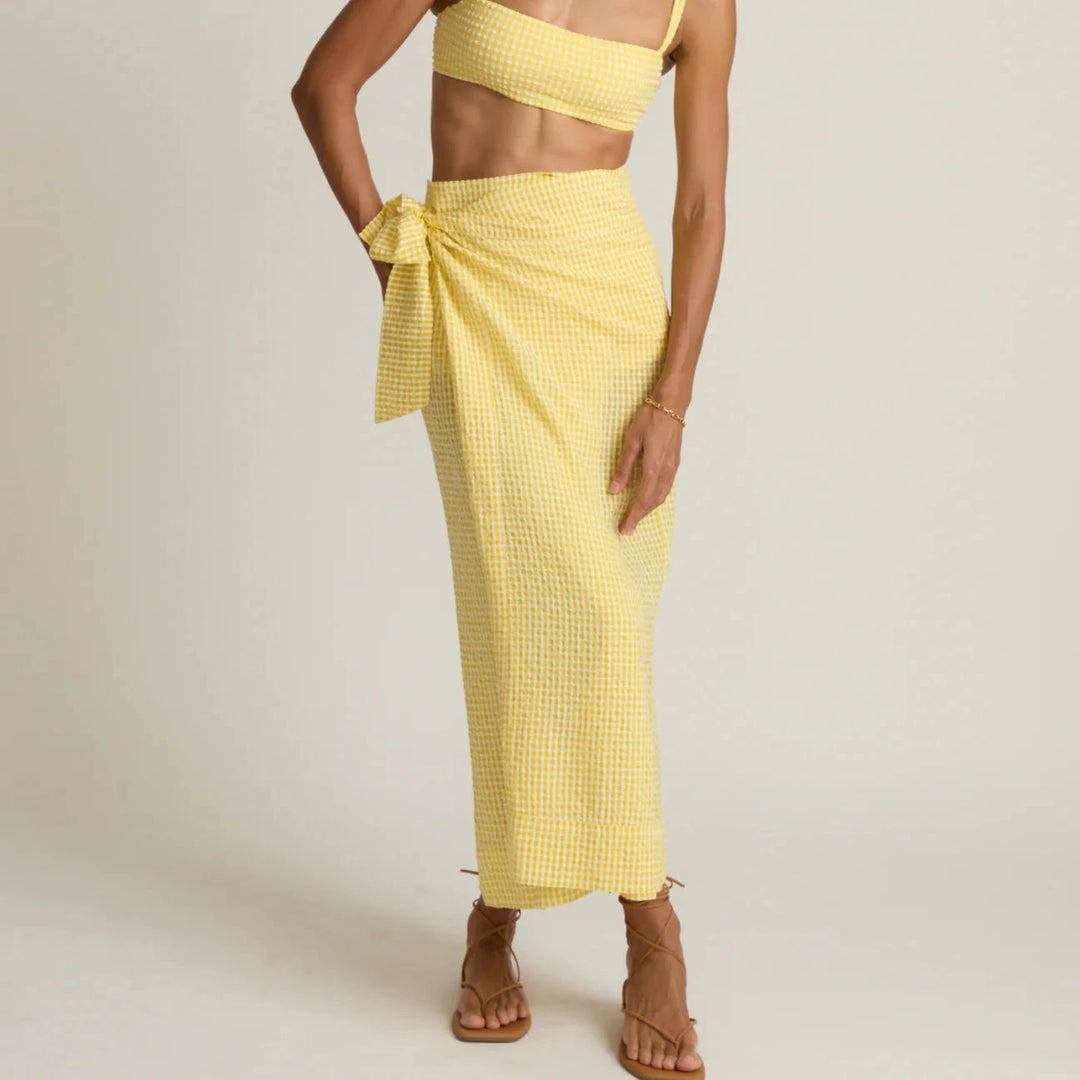 Women's Soleil Gingham Pareo Womens Cover Up Minnow 
