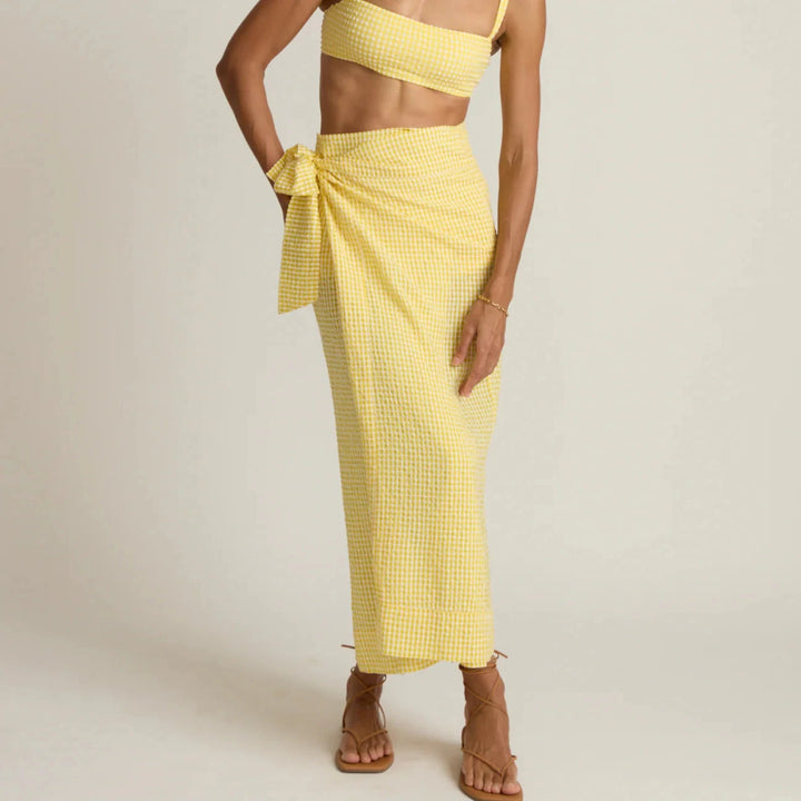 Women's Soleil Gingham Pareo Womens Cover Up Minnow 