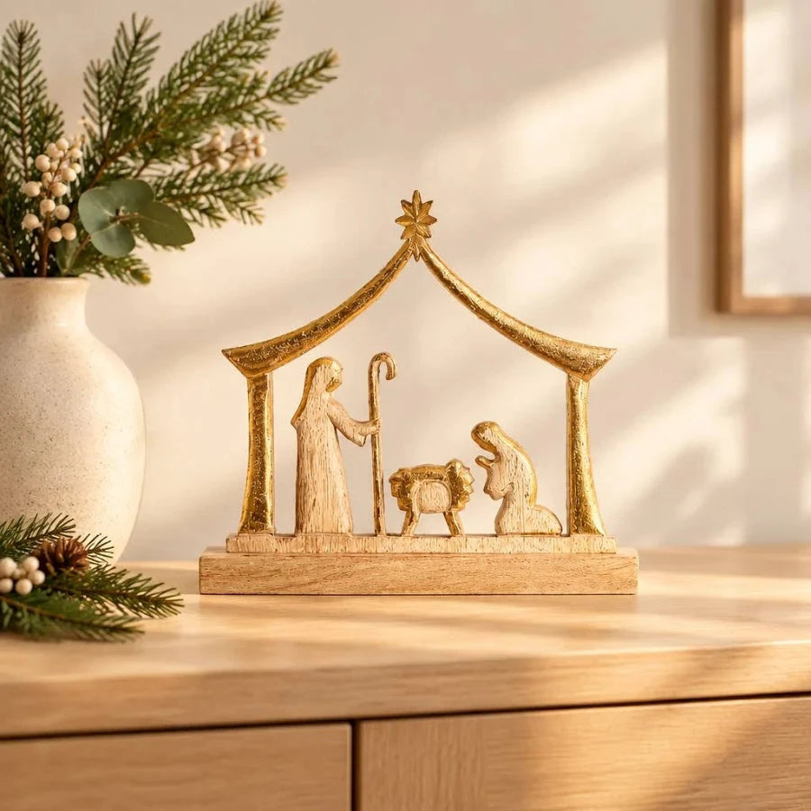 Wooden Manger Nativity Nativity Sets Mary Square 