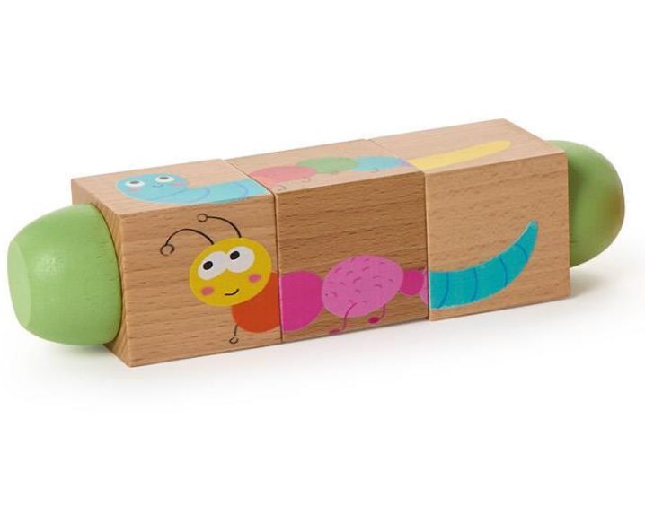 Wooden Twist Block Puzzle Game Activity Toy Two's Company Garden Critters 