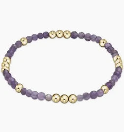 Worthy Pattern 3mm Bead Bracelet - Gemstones + Pearl Bracelet ENewton Amethyst 