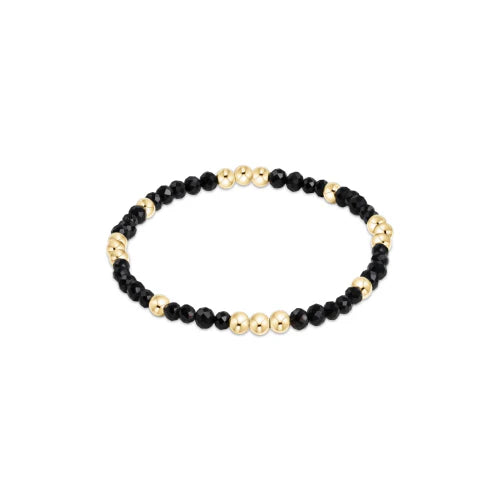 Worthy Pattern 3mm Bead Bracelet - Gemstones + Pearl Womens Bracelet ENewton Faceted Onyx 