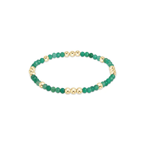 Worthy Pattern 3mm Bead Bracelet - Gemstones + Pearl Womens Bracelet ENewton Green Onyx 