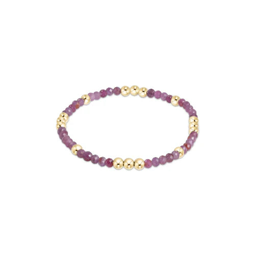 Worthy Pattern 3mm Bead Bracelet - Gemstones + Pearl Womens Bracelet ENewton Ruby 