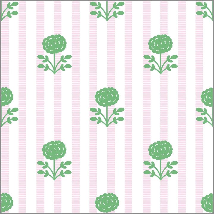 Wrapping Paper Roll- Pink and Green Floral Stripe Wrapping Paper WH Hostess 