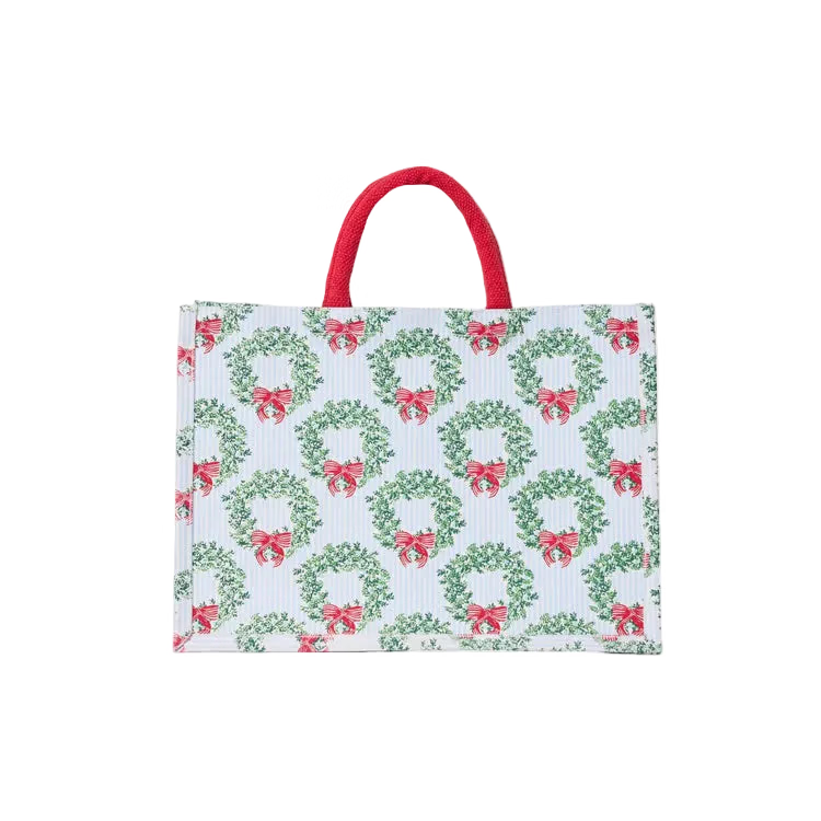 Wreath & Ribbon Classic Market Shopper Tote Mary Square 