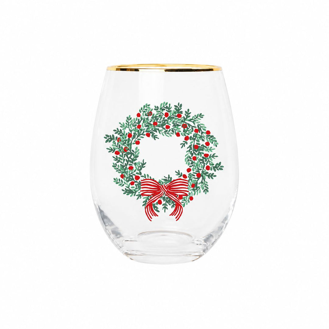 Wreath & Ribbon Wine Glass Wine Glass Mary Square 