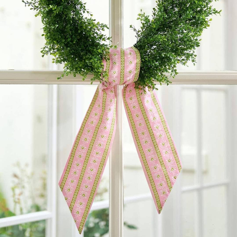 Wreath Sash - Rosemary Stripe Pink Wreaths & Garlands Laura Park Design 
